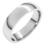 14K White Gold 5 mm Lightweight Comfort-Fit Half Round Band Size 11