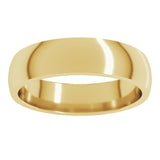 10K Yellow Gold 5 mm Lightweight Comfort-Fit Half Round Band Size 11