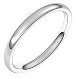 14K White Gold 2.5 mm Comfort-Fit European-Style Band Size 6.5