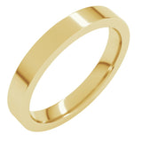 14K Yellow Gold 3 mm Comfort-Fit Flat Band Size 4.5