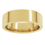 14K Yellow Gold 6 mm Comfort-Fit Flat Band Size 10