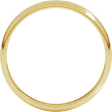 10K Yellow Gold 3 mm Lightweight Half Round Band Size 10