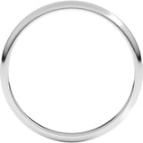 14K White Gold 2 mm Lightweight Half Round Band Size 6