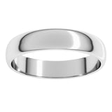 14K White Gold 4 mm Lightweight Half Round Band Size 9