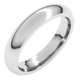 10K White Gold 4 mm Comfort-Fit Half Round Band Size 11