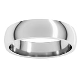14K White Gold 5 mm Lightweight Comfort-Fit Half Round Band Size 5.5