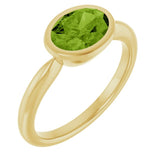 14K Yellow Gold Natural Peridot Ring