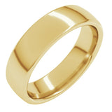 14K Yellow Gold 5.5 mm Comfort-Fit European-Style Band Size 8