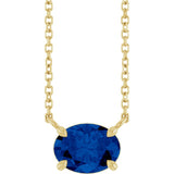 14K Yellow Gold Lab-Grown Blue Sapphire 18