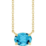 14K Yellow Gold Natural Aquamarine 18