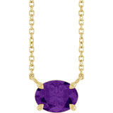 14K Yellow Gold Natural Amethyst 18