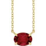 14K Yellow Gold Lab-Grown Ruby 18