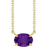 14K Yellow Gold Natural Amethyst 18
