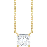 14K Yellow Gold 3/4 CT Lab-Grown Diamond Solitaire 18 " Necklace