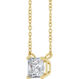 14K Yellow Gold 3/4 CT Lab-Grown Diamond Solitaire 18 " Necklace