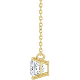 14K Yellow Gold 3/4 CT Lab-Grown Diamond Solitaire 18 " Necklace