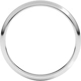 18K White Gold 2.5 mm Half Round Band Size 7