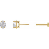 14K Yellow Gold 1/4 CT Natural Diamond Earring