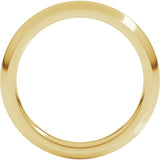 14K Yellow Gold 3 mm Comfort-Fit Half Round Band Size 10