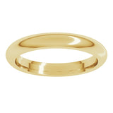 14K Yellow Gold 3 mm Comfort-Fit Half Round Band Size 9