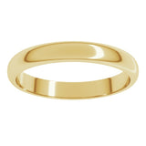 18K Yellow Gold 3 mm Half Round Band Size 7