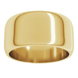 10K Yellow Gold 10 mm Half Round Band Size 7