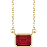 14K Yellow Gold Lab-Grown Ruby 18