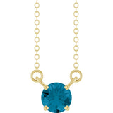 14K Yellow Gold Natural London Blue Topaz Solitaire 18