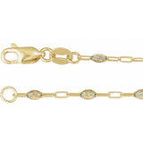 14K Yellow Gold-Filled 1.6 mm Multi-Color Enamel Bead Paperclip-Style 7