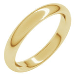 14K Yellow Gold 3.5 mm Comfort-Fit Half Round Band Size 4.5