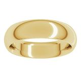 10K Yellow Gold 5.5 mm Comfort-Fit Half Round Band Size 9.5