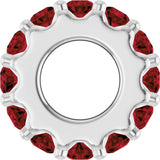 14K White Gold Natural Mozambique Garnet Spacer Charm/Pendant
