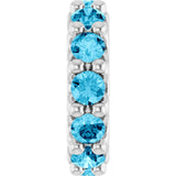 Sterling Silver Natural Aquamarine Spacer Charm/Pendant