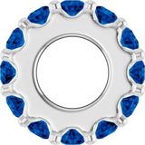 Sterling Silver Lab-Grown Blue Sapphire Spacer Charm/Pendant