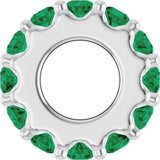 Sterling Silver Lab-Grown Emerald Spacer Charm/Pendant