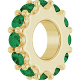 14K Yellow Gold Lab-Grown Emerald Spacer Charm/Pendant