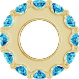 14K Yellow Gold Natural Blue Zircon Spacer Charm/Pendant