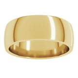 14K Yellow Gold 7 mm Lightweight Comfort-Fit Half Round Band Size 11
