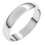 14K White Gold 4 mm Lightweight Half Round Band Size 7.5