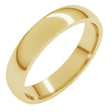 10K Yellow Gold 4 mm Lightweight Comfort-Fit Half Round Band Size 7