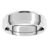 14K White Gold 6 mm Beveled-Edge Comfort-Fit Flat Band Size 10
