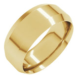 14K Yellow Gold 8 mm Beveled-Edge Comfort-Fit Flat Band Size 10