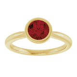 14K Yellow Gold Natural Mozambique Garnet Solitaire Ring