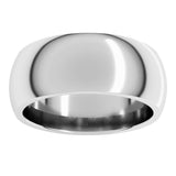 14K White Gold 8 mm Comfort-Fit Half Round Band Size 9