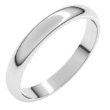 14K White Gold 3 mm Half Round Band Size 7