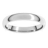 14K White Gold 3 mm Lightweight Comfort-Fit Half Round Band Size 10