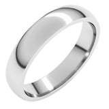 10K White Gold 4 mm Lightweight Comfort-Fit Half Round Band Size 12.5
