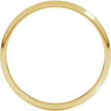 10K Yellow Gold 2 mm Lightweight Half Round Band Size 7