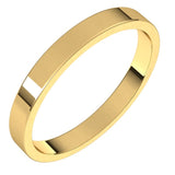 14K Yellow Gold 2.5 mm Flat Band Size 6.5