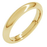 14K Yellow Gold 3 mm Comfort-Fit Half Round Band Size 10.5